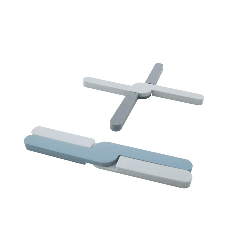 Opvouwbare panonderzetter uit silicone grijs of blauw - Dotz