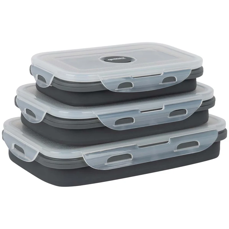 Siliconen vershoudbakjes - opvouwbaar - set van 3 stuks - Gimex