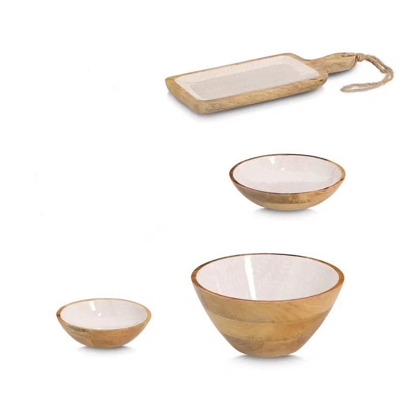 Duurzaam en kwaliteitsvol servies in mango hout look - warm en stijlvol - Zeller