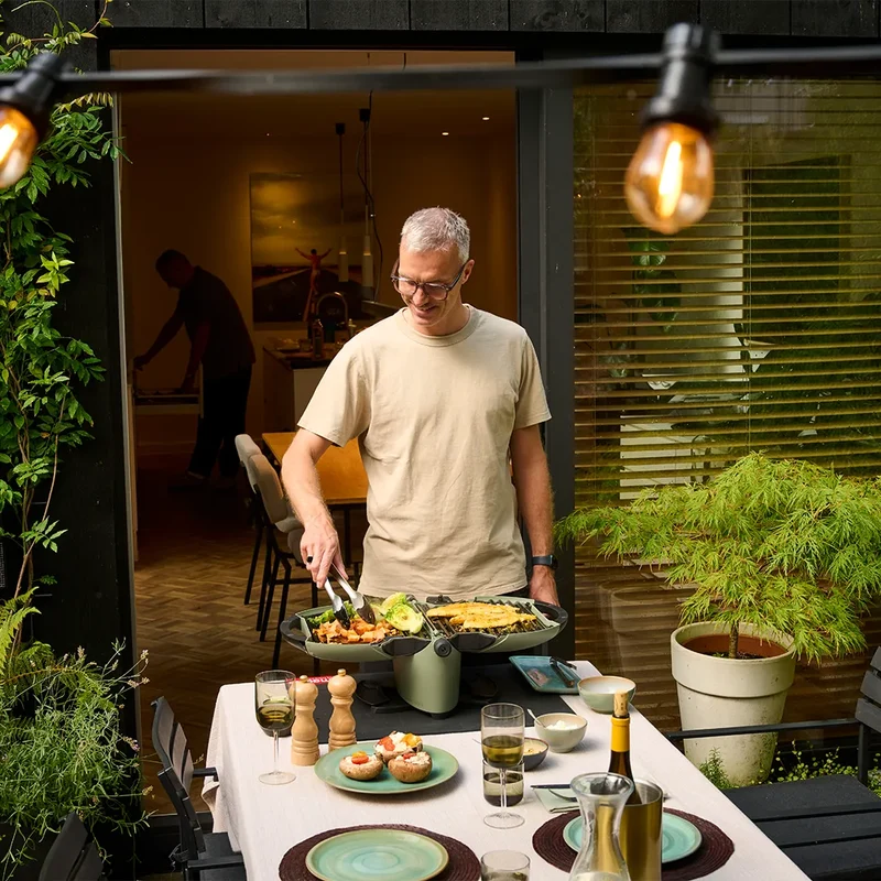 Draagbaare E-BBQ Cement grijs - Nomadiq