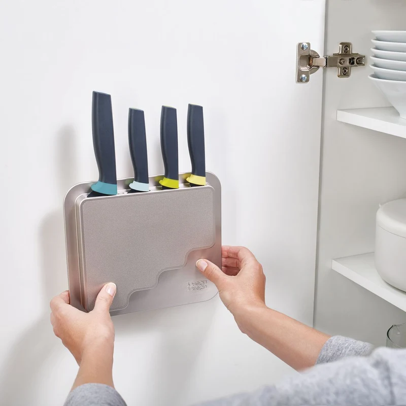 Messenhouder te bevestigen aan keukendeur met 4 Elevate messen - Joseph Joseph