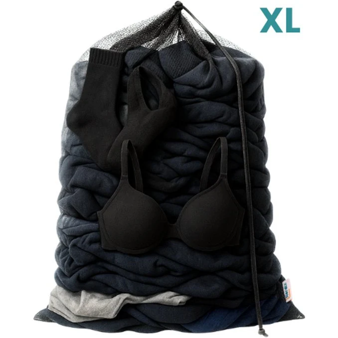 Waszak mesh met treksluiting - zwart of wit XL - L 90 x 70 cm - CC