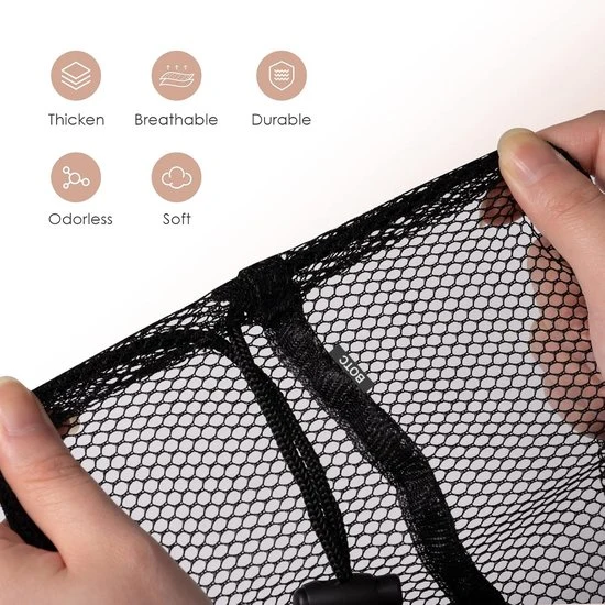 Waszak mesh met treksluiting - zwart of wit XL - L 90 x 70 cm - CC