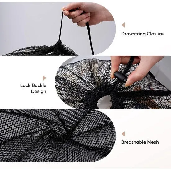 Waszak mesh met treksluiting - zwart of wit XL - L 90 x 70 cm - CC
