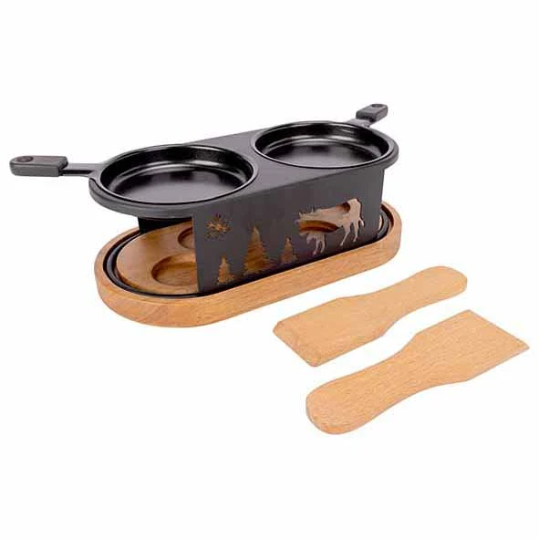Raclette toestel - fun cooking - ovaal voor 2 personen met 2 spatels Aspen - Cosy&Trendy