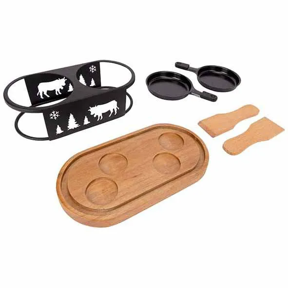Raclette toestel - fun cooking - ovaal voor 2 personen met 2 spatels Aspen - Cosy&Trendy