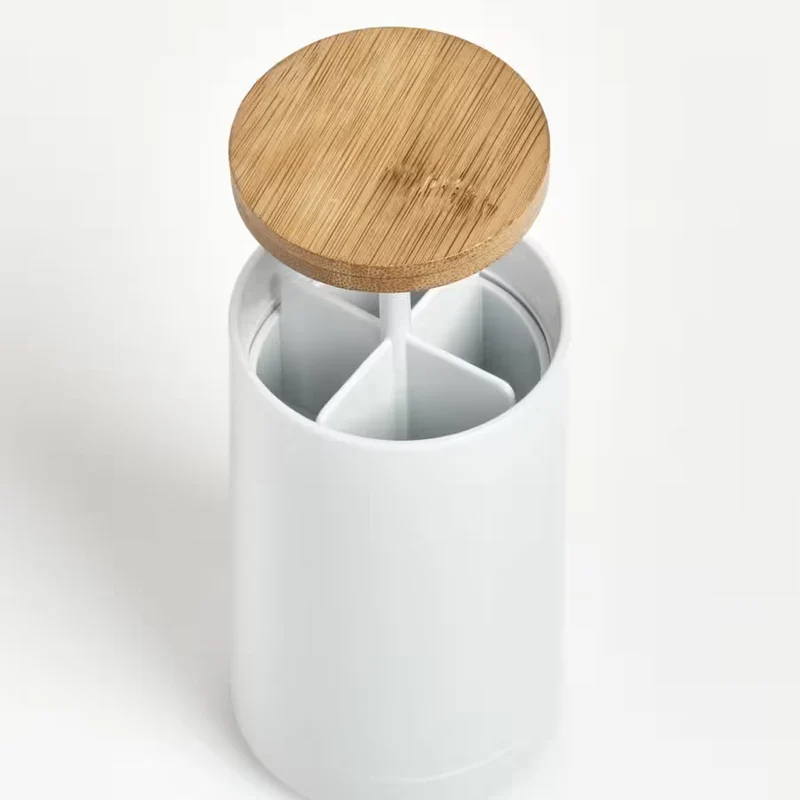 Wattenstaafjes dispenser - deksel met drukknop - Zeller