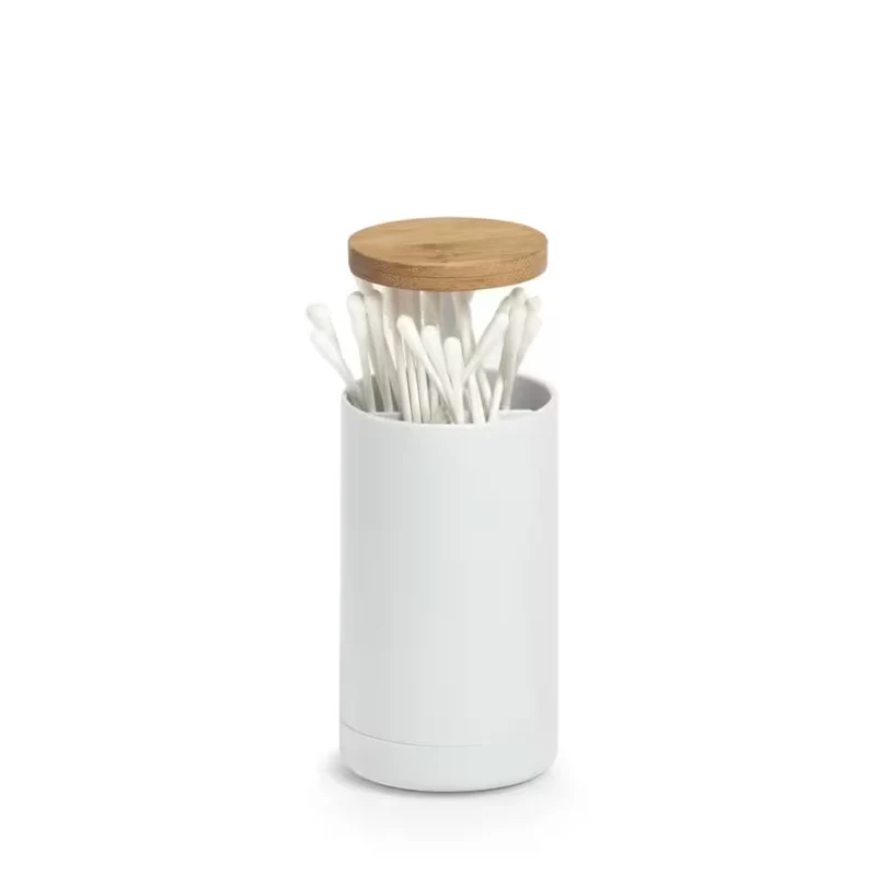 Wattenstaafjes dispenser - deksel met drukknop - Zeller