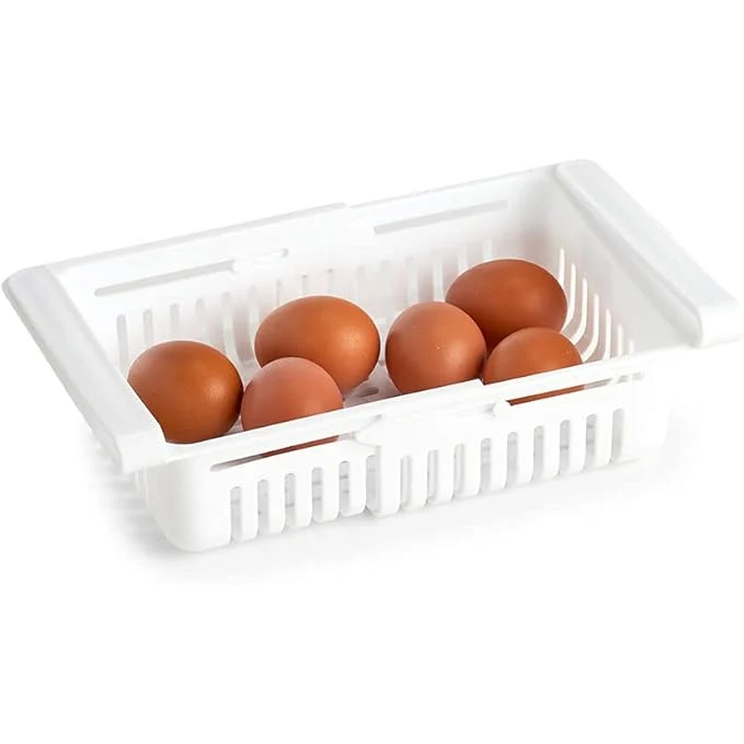 Uitschuifbaar koelkastmandje - wit - Zeller