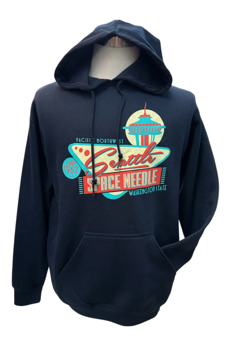 Space Needle Retro Sign Hoodie