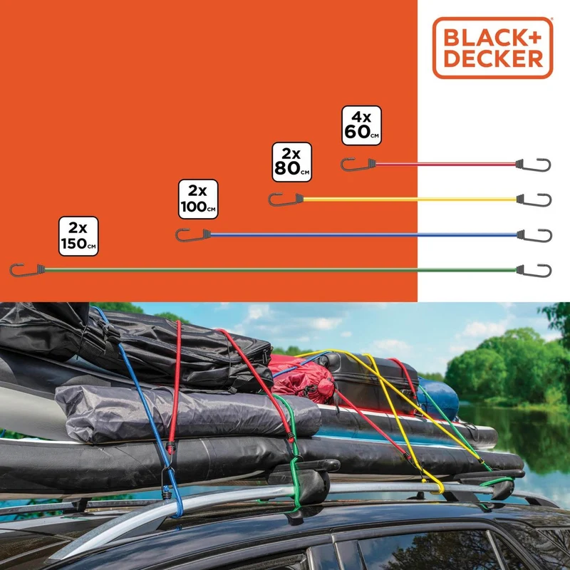 Elastische bagagebinders 10-delig - Black+Decker