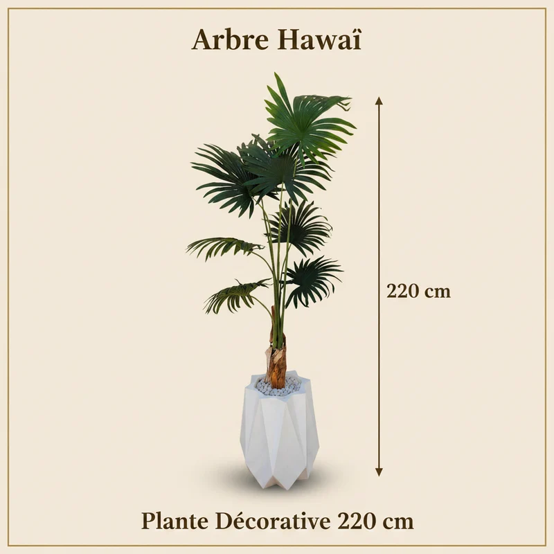 شجرة هاواي اصطناعية – 220 سم – حجم ضخم فاخر