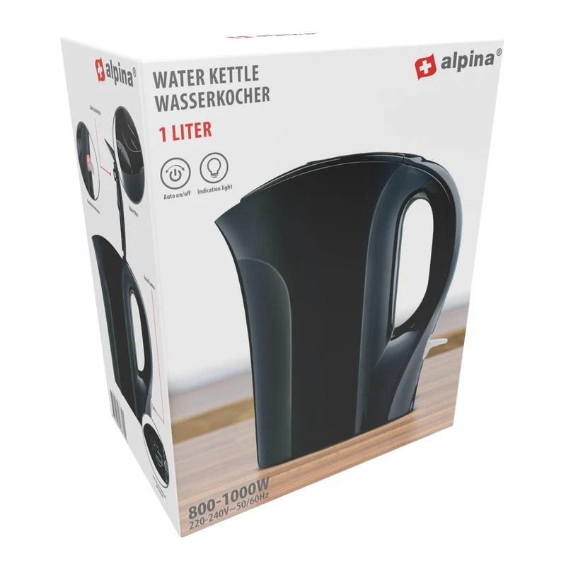 Alpina waterkoker 1L 800-1000W voor camper en caravan