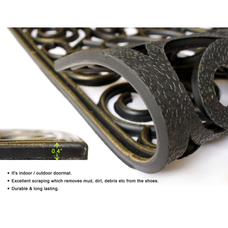 Deurmat in halve cirkel vorm en brons gekleurd rubber - RugSmith