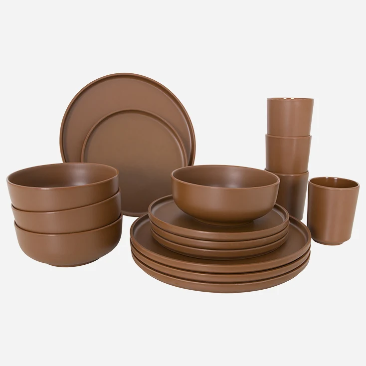 Servies 16 stuks melamine Patom - Bo-Camp