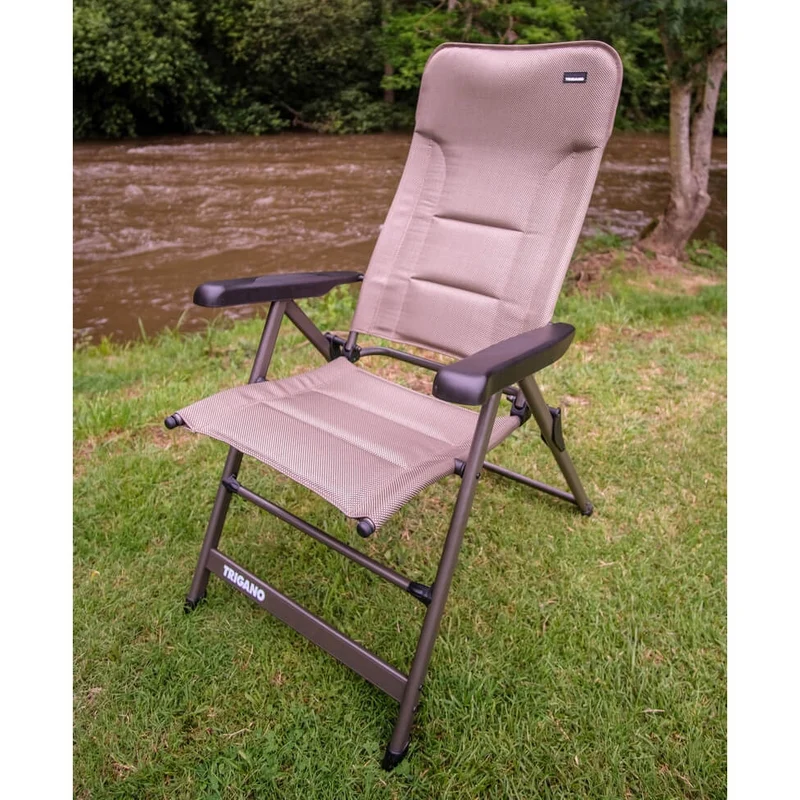 Opvouwbare campingstoel Electra Air Moka met hoge rugleuning gewatteerd - Trigano