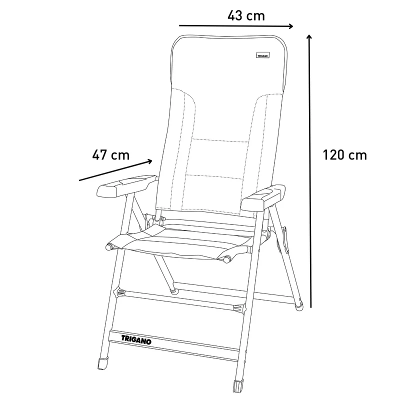 Opvouwbare campingstoel Electra Air Moka met hoge rugleuning gewatteerd - Trigano