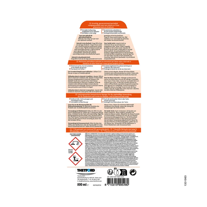 Thetford Duo Tank Cleaner Concentrated 800 ml