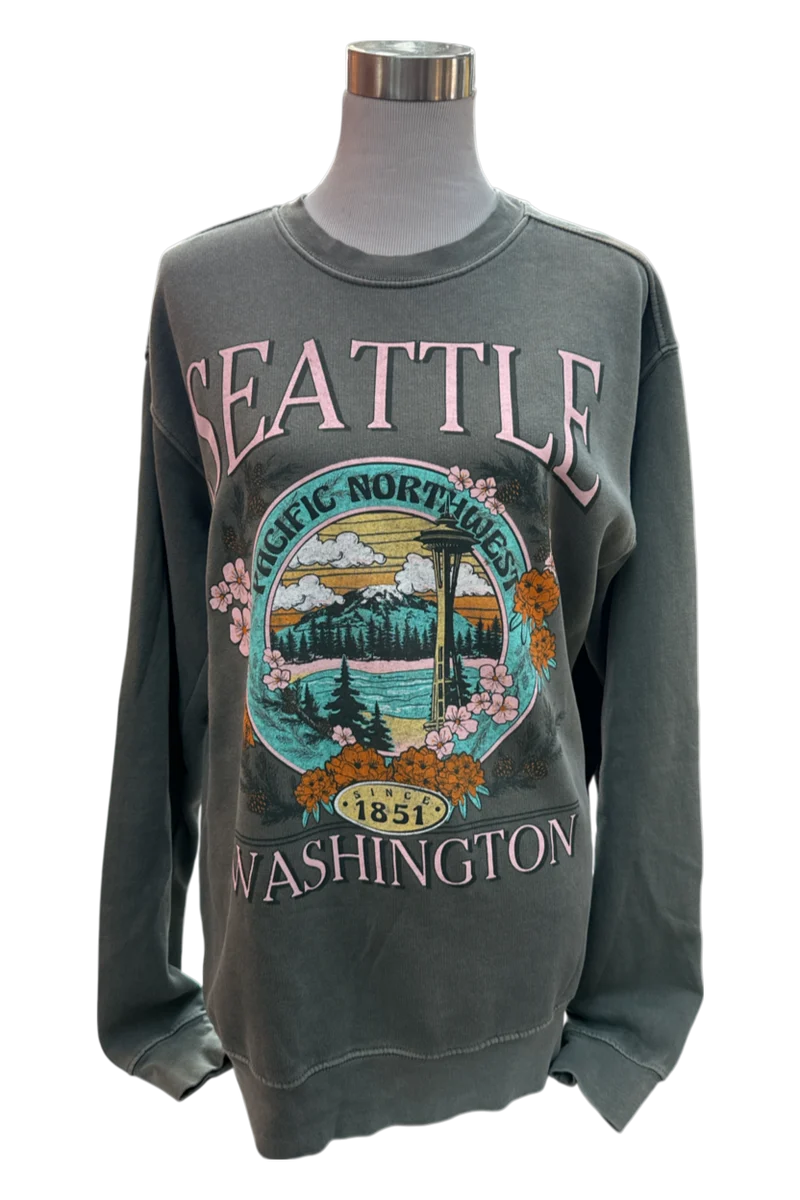 PNW Flowers Crew Neck Sweatshirt