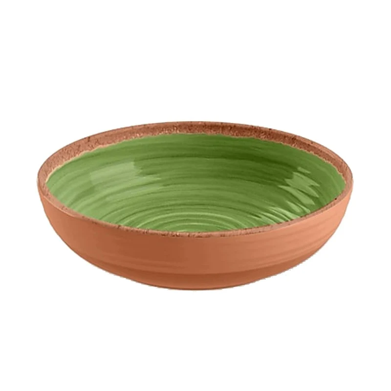 Rustic Swirl Bowl Melamine Groen - Blauw - Wit