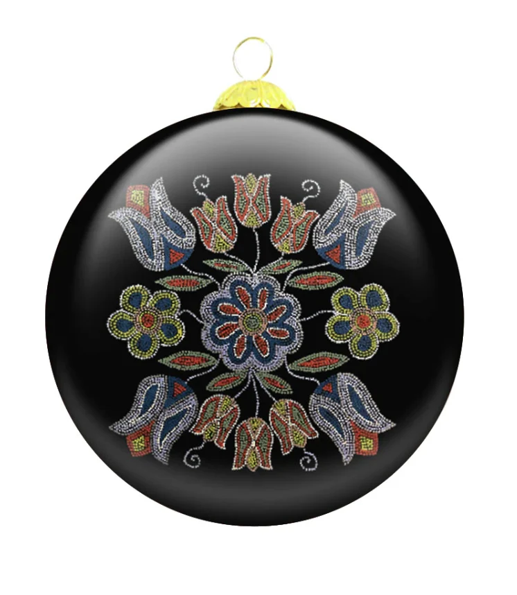 "Silver Threads" Glass Ornament by Métis Artist, Deb Malcolm