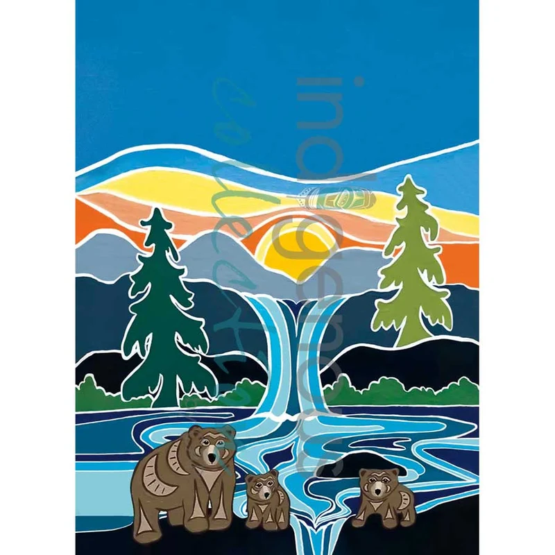 "One Last Swim" Tea Towel by Coast Salish artist, Shelley Davies
