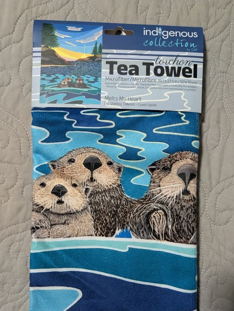 "Melts My Heart" Tea Towel by Coast Salish artist, Shelley Davies