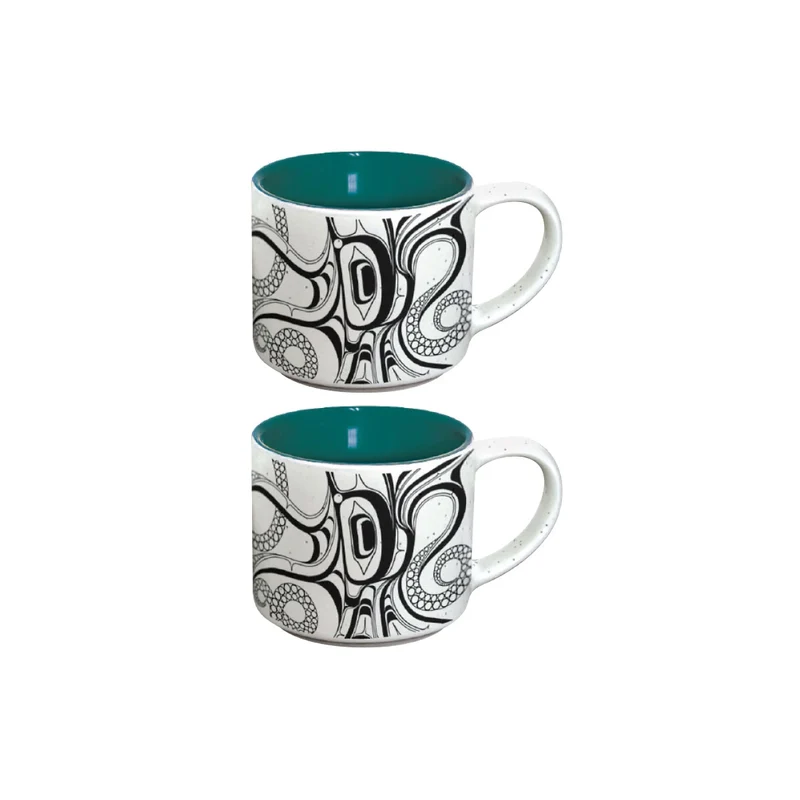 Octopus Nuu Espresso mugs, set of two, design by Ernest Swanson