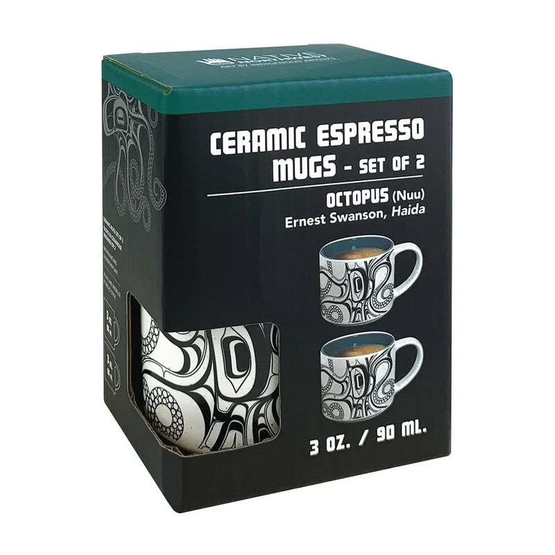 Octopus Nuu Espresso mugs, set of two, design by Ernest Swanson