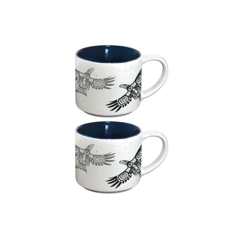 "Soaring Eagle" Espresso mugs, set of two, design by Haida artist Corey Bulpitt