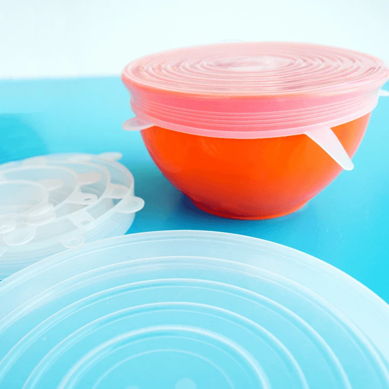 Sets van silicone vershouddeksels transparant