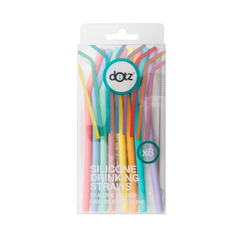Set van 8 gebogen silicone rietjes van 16 5 cm in pastel kleuren