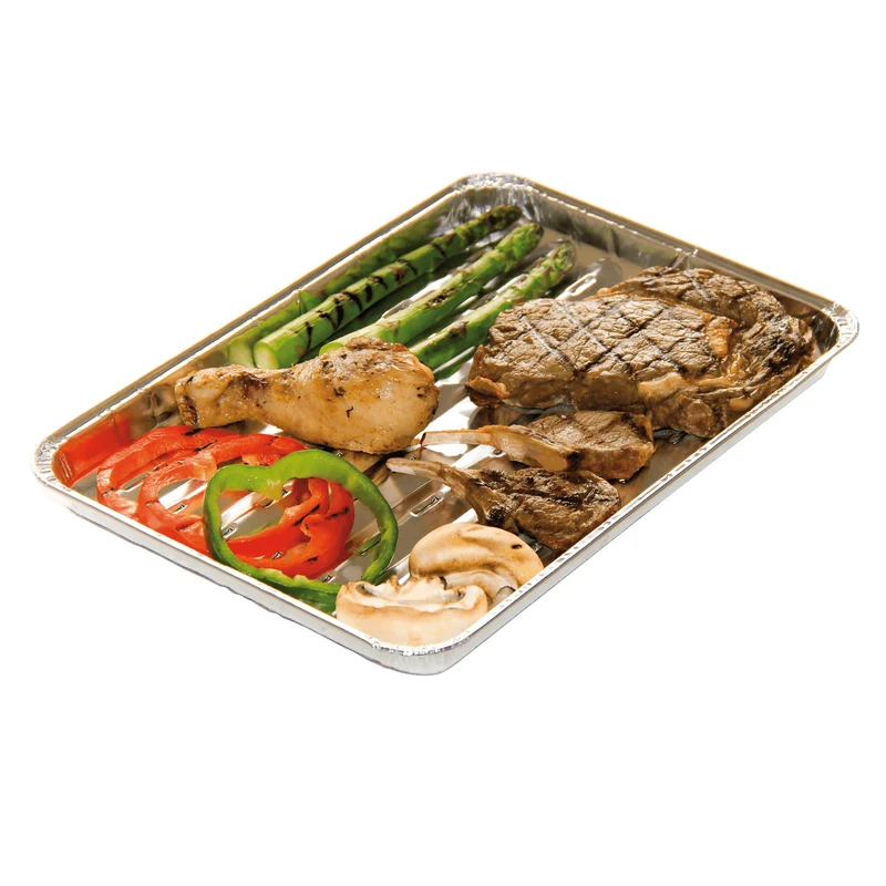 Set van 5 rechthoekige BBQ schalen uit aluminium van Barbecook