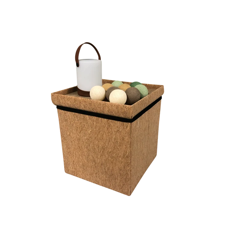 Poef, opbergbox en bijzettafel in 1 - Vierkante of ronde vorm Ottoman - Human Comfort