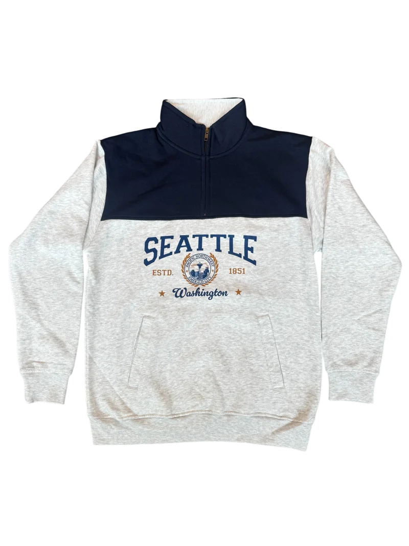 Quarter zip Collegiate Seattle Sweatshirt