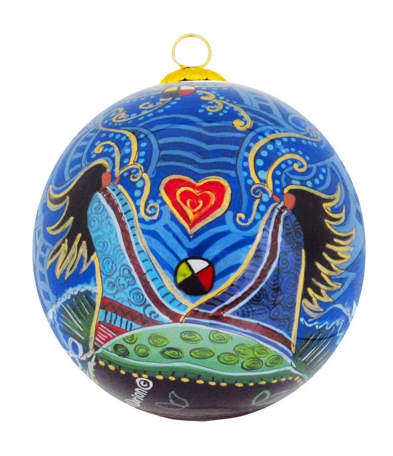 "Breath of Life" Glass Ornament by Metis artist Leah Dorion