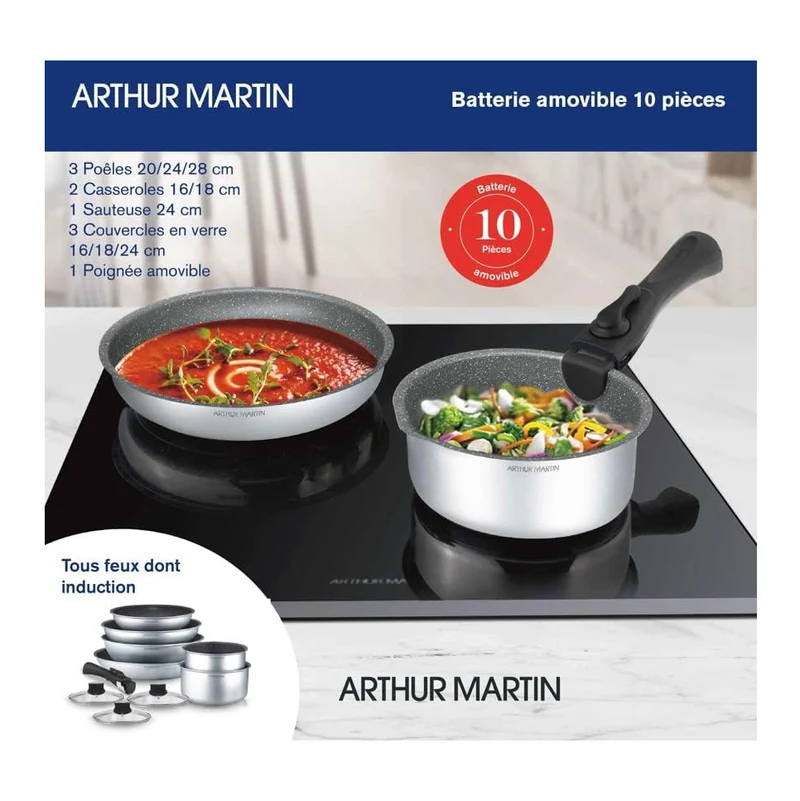 Arthur Martin stapelbare pannenset 10-delig