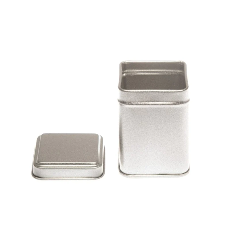 Zilver Vierkant kruidenpotje met schuifdeksel met een volume van 75 ml
