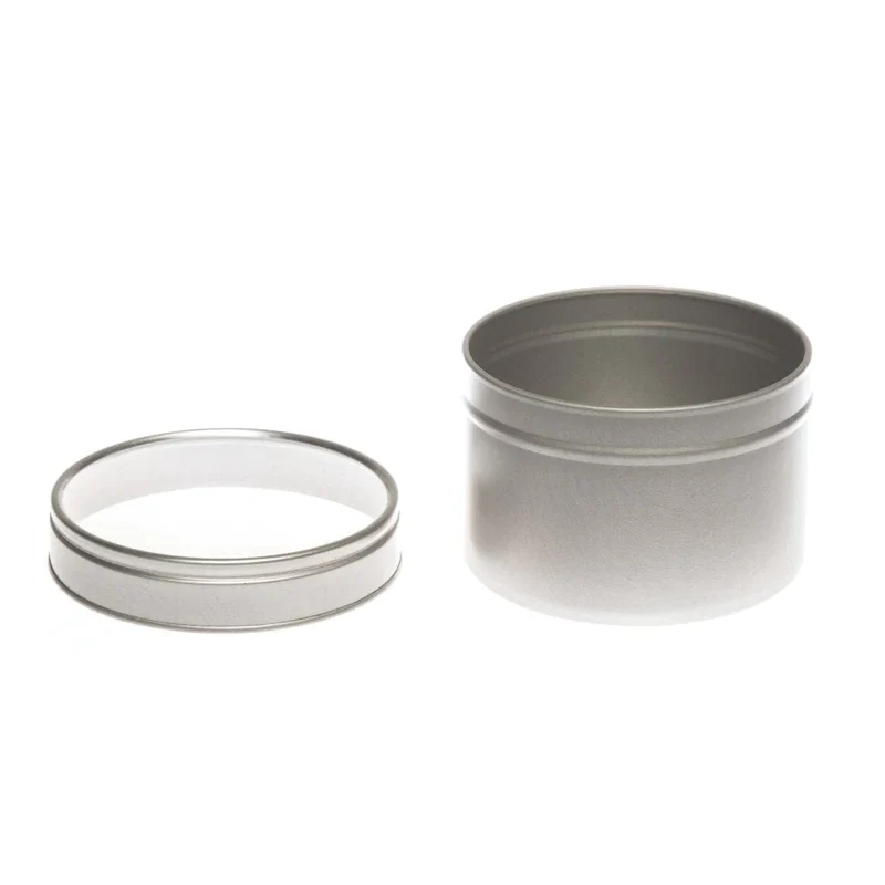 Zilver Rond Naadloos kruidenpotje met vensterdeksel met een volume van 50 ml