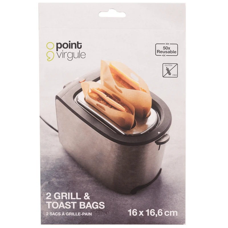 Set van 2 herbruikbare grill-en toast zakjes uit glasvezel - Point-Virgule