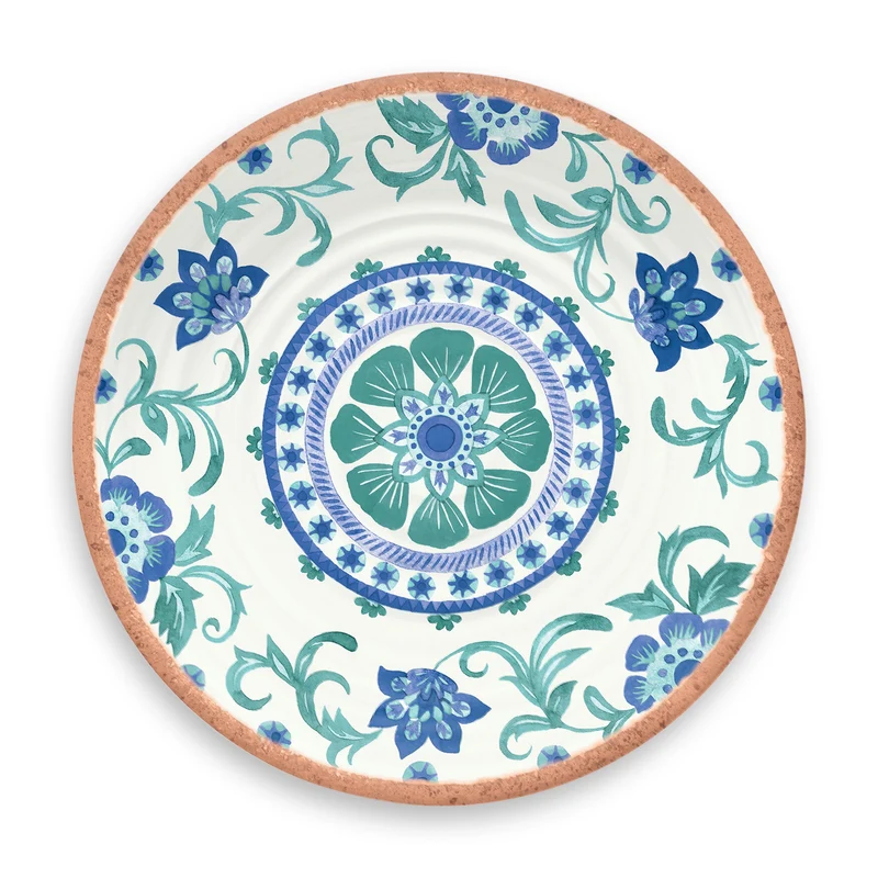 Duurzaam stijlvol servies met zuiderse print uit melamine Rio Turquoise Floral