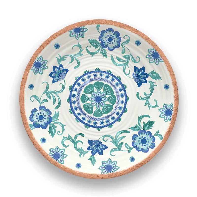 Duurzaam stijlvol servies met zuiderse print uit melamine Rio Turquoise Floral