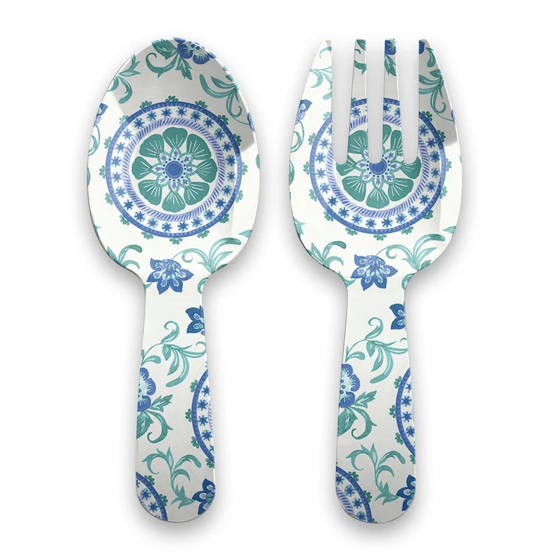 Duurzaam stijlvol servies met zuiderse print uit melamine Rio Turquoise Floral