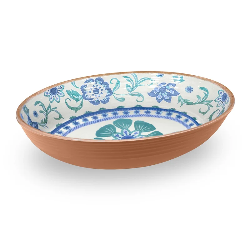 Duurzaam stijlvol servies met zuiderse print uit melamine Rio Turquoise Floral