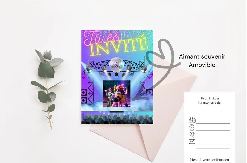 Carte d'invitation K-pop Demon Hunters