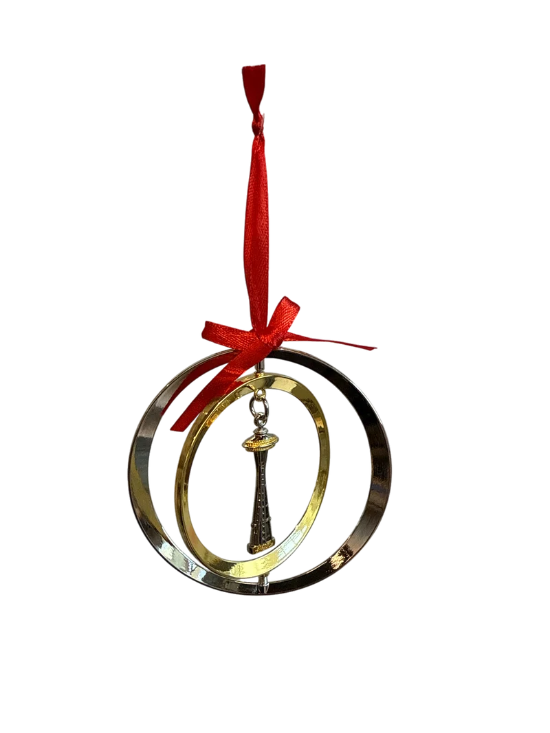 Gold Rings Space Needle Ornament