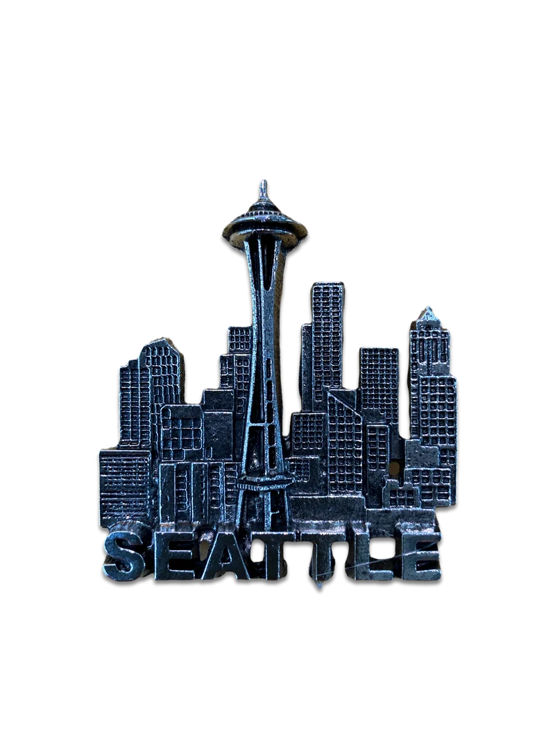 Seattle Skyline Pewter Magnet