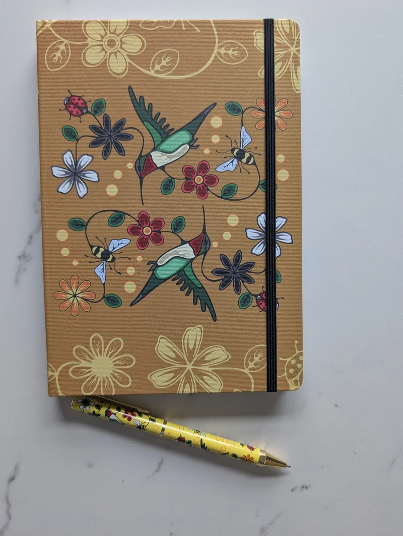 192 page Journal - Hummingbird (Nenookaasi) artwork by Storm Angeconeb