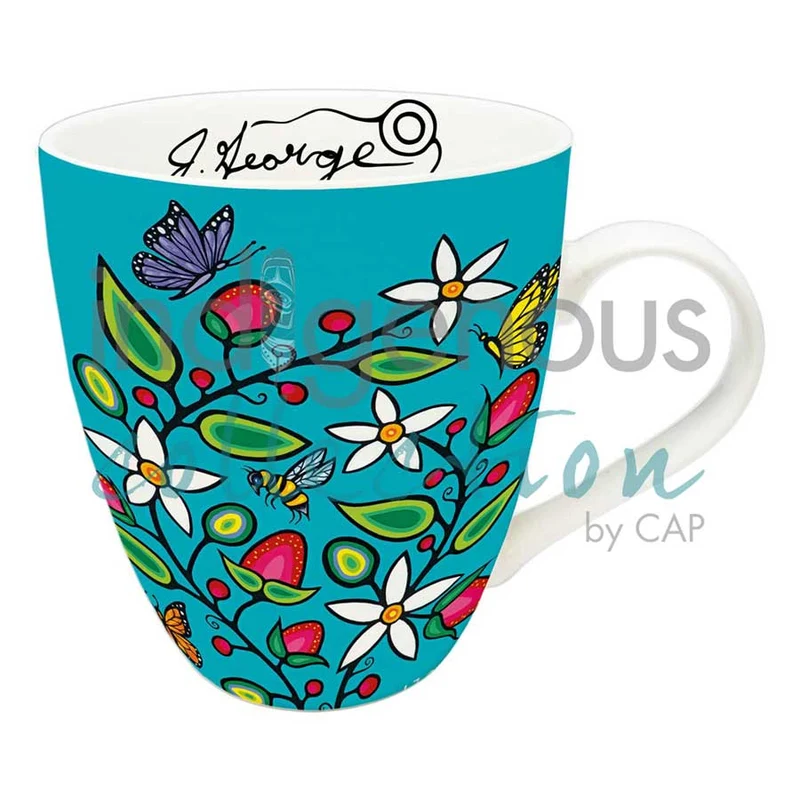 "Berry Garden" 18 oz mug artwork by Indigenous Artist Jeffrey Red George