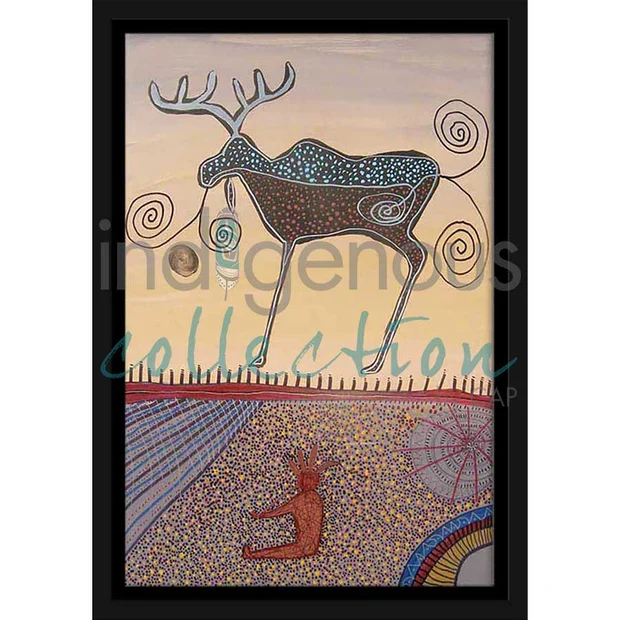 "Man Smoking a Pipe" Wall Art by Indigenous artist Alan Syliboy